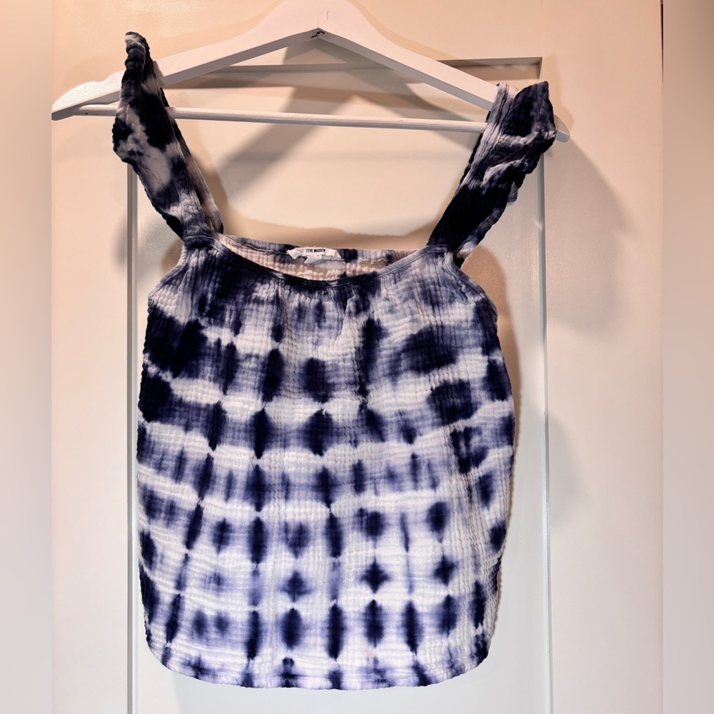 Navy Tie Dye Sleeveless Blouse